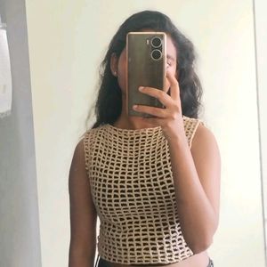 Crochet Knit Sleeveless Top