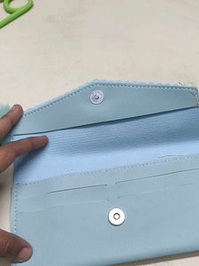 Cute Blue Wallet with Pom Po