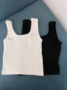 Ribbed Tank Tops - White & Black