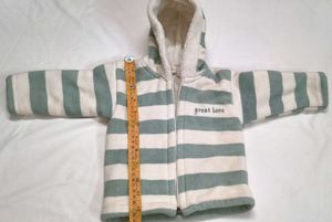Striped Fleece Hooded Jacket