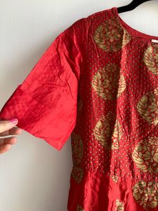 Brand new designer Red Embroidered Anarkali G
