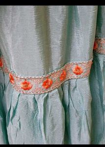 unstitched Elegant Blue Embroidered garara set