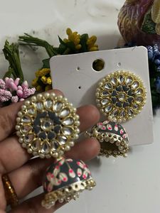 Elegant Jhumka and Stud Earring Set