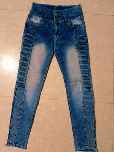 Stylish Blue Faded Denim For Women