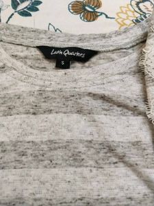 Striped Lace Sleeve Top