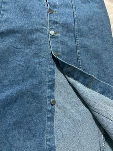 Highwaist Denim Skirt with Button Detail