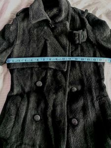 Faux Fur Black Trench Coat