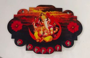 Lord Ganesha 7 Hook Key Holder (New)