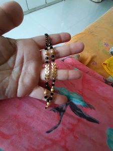 Elegant Short Black Bead Gold Mangalsutra New