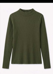Ribbed Mock Neck Long Sleeve Top