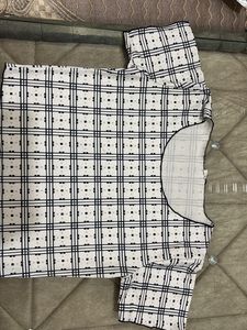 White Checkered Top