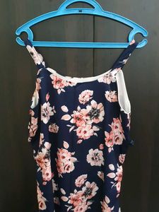 Navy Floral Spaghetti Strap Dress