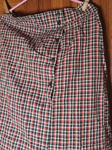 Free delivery - Checked Midi Skirt with Ruffle Hem
