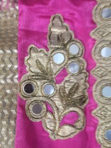 unused Embellished Saree with Mirror Work