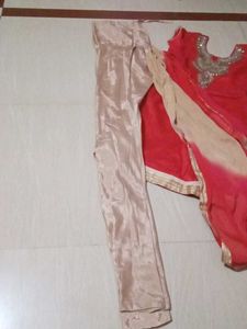 Red Embellished Kurta