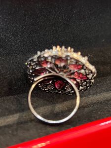 Stunning Red &amp; White Stone Ring