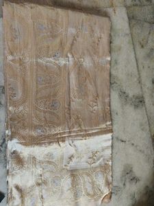 Elegant Cream &amp; Gold Saree