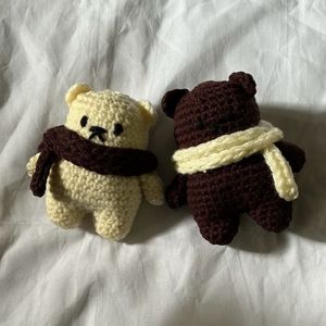 Adorable Crocheted Teddy Bear Set