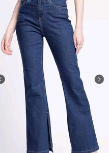 High-Waisted Boot cut Jeans with Slit