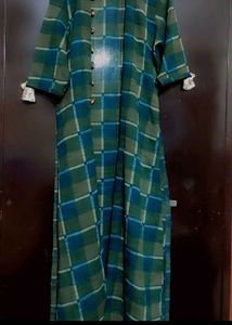 Green Check Print Long Shrug For 36 Bust