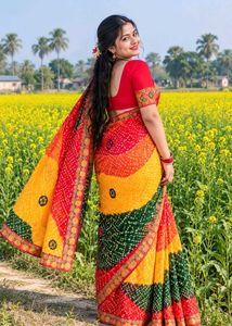 Vibrant Bandhani Saree