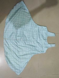 Light Blue Checkered Sleeveless Dress
