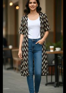 Elegant Floral Print Open Front Shrug