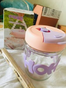 Cute Glass Tumbler with Straw Lid🥰