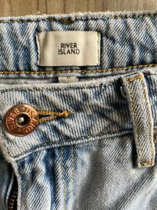 Light Wash Wide Leg Jeans with Side Stripe