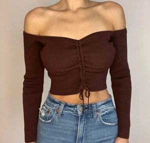 ZARA Brown Ruched Long Sleeve Top!