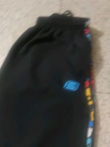 Stylish Black Track Pants with Colorful Stripe