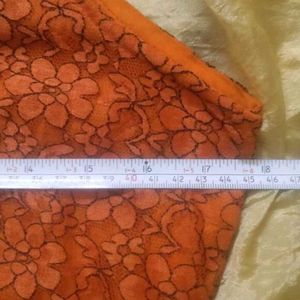 Orange Lace Kurta with attached inner