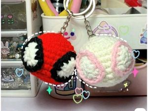 Handmade Crochet Football Keychain set of 2