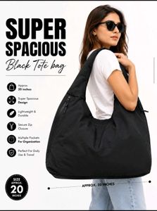 pintresty Super spacious Black tote bag