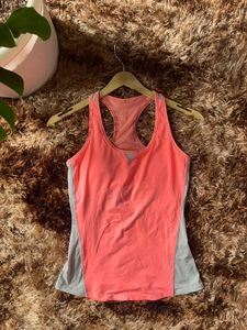Coral &amp; Gray Athletic Tank Top