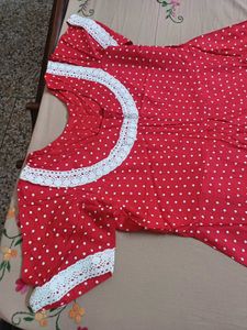 Red Polka Dot Midi Dress