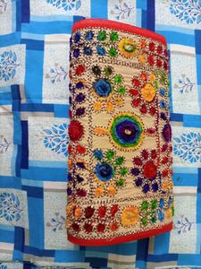 Embroidered Clutch with Vibrant Details