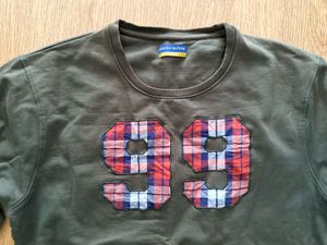 Men's Green Plaid Patch Sweatshirt
