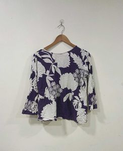 Purple Floral Print Kurta