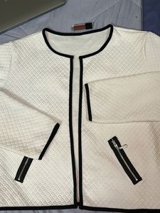 Korean Chic White Quilted Jacket for SALE