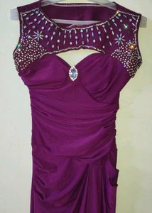 Elegant Embellished Purple Gown
