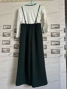 Girl's White Top &amp; Green Pants