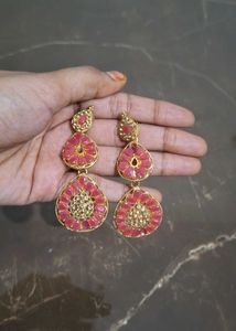 Red &amp; Pink Statement Earrings