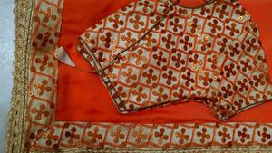 Orange Saree with Blouse
