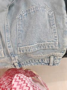 Light Wash Wide Leg Cargo Jeans