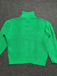 Green Half-Zip Knit Sweater