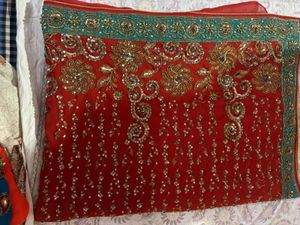 Red Embroidered saare