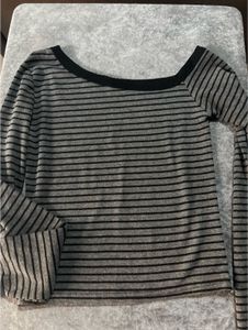 one shoulder striped top