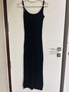 Black Ribbed Slip Dress
