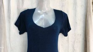 Elegant Navy Blue Midi Dress